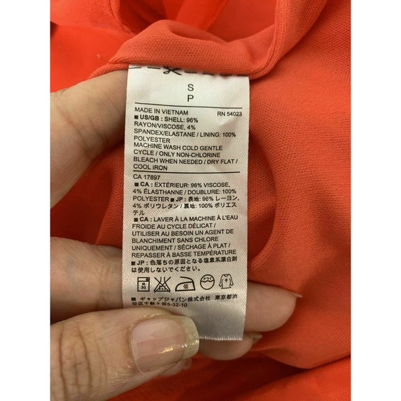 Banana Republic Orange Geometric Print Racer Back Blouse S - Picture 4 of 11